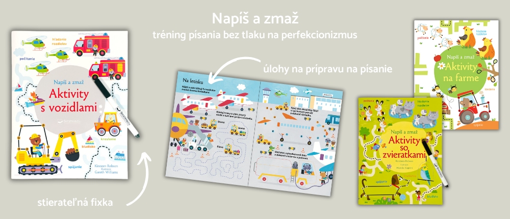 Napíš a zmaž - stiarateľná fixka, nácvik písania